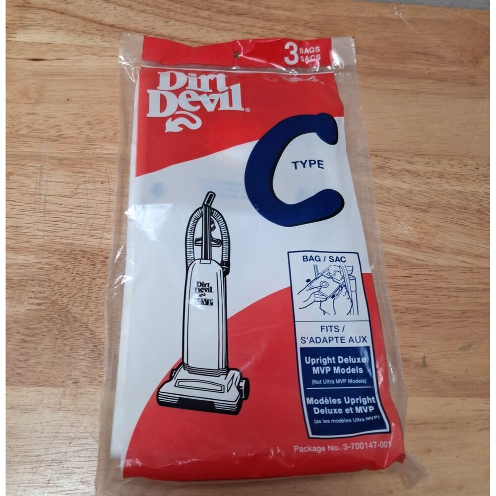 Dirt Devil 3-700147-001 Upright Type C Vacuum Cleaner Bags 3-Pack NEW SEALED!‎